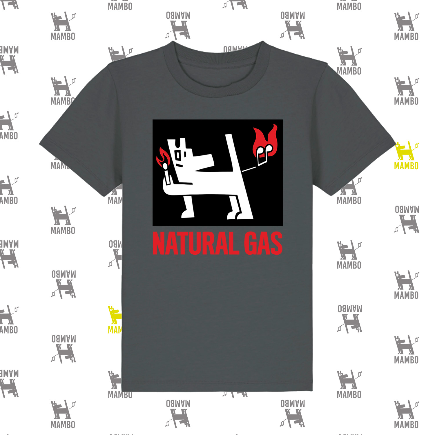 Mambo Mini Adult 'Natural Gas' T-Shirt - Dark Grey