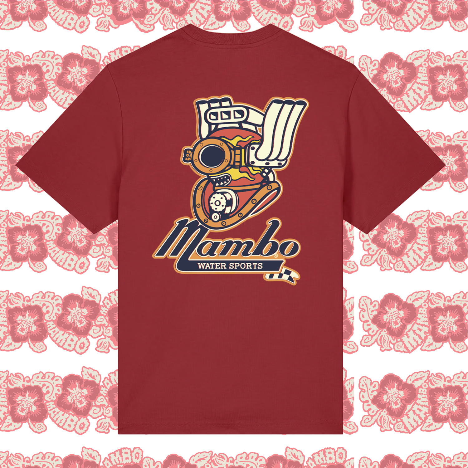 Mambo 'Water Sports' T-Shirt - Maroon